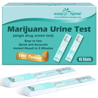 Easy@Home Marijuana Urine Drug Test Kit 15-Pack – THC Home Testing with 50 ng/mL Cutoff (#EDTH-114)