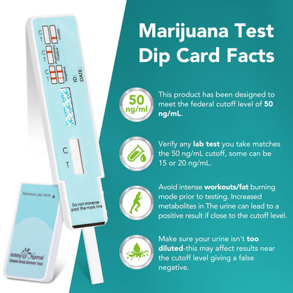 Easy@Home Marijuana Urine Drug Test Kit 15-Pack – THC Home Testing with 50 ng/mL Cutoff (#EDTH-114)