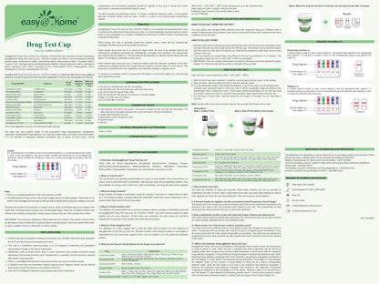 Easy@Home Drug Test Cup – At-Home Urine Drug Test Kit for AMP/BUP/BAR/BZO/COC/MDMA/MET/MTD/OPI2000/OXY/PCP/PPX/TCA/THC50 | Includes Highly Sensitive THC Test #ECDOA-1144A3