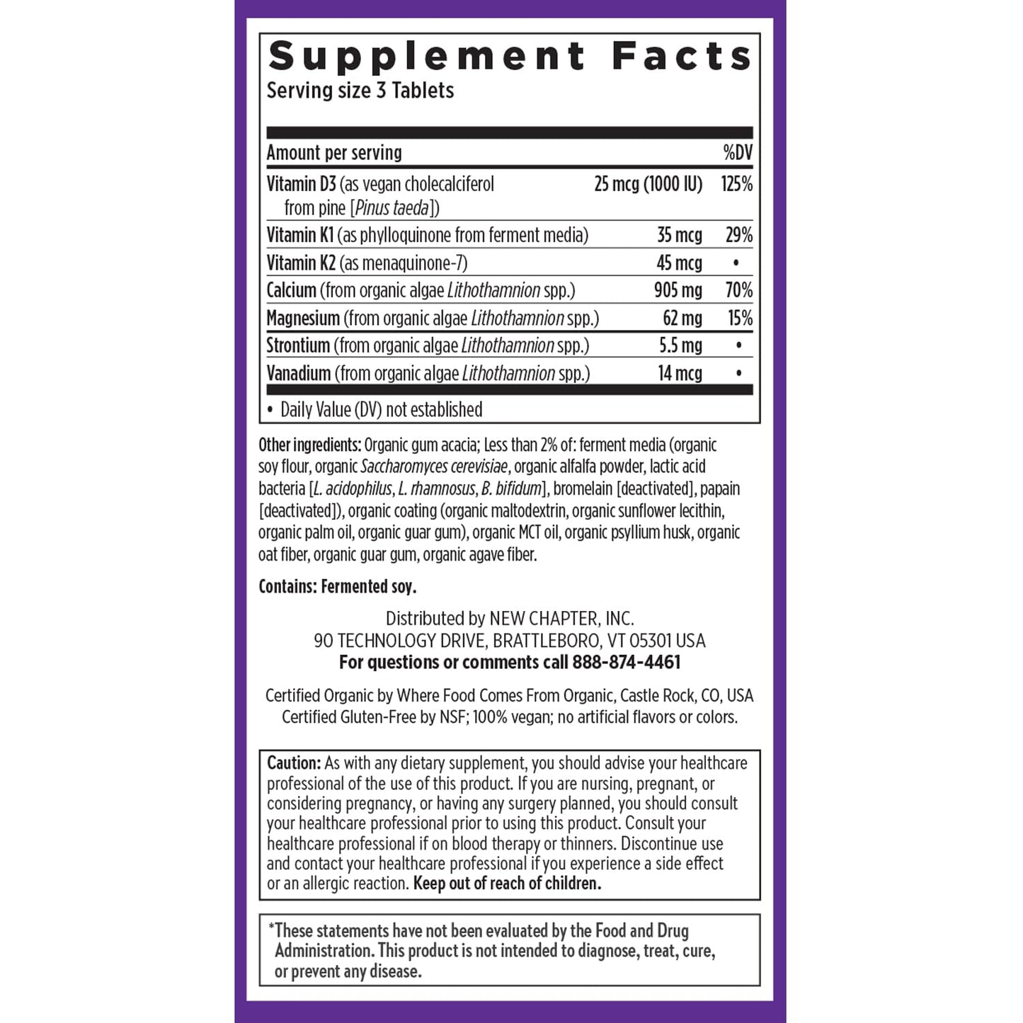 New Chapter Calcium Supplement - Organic Plant Calcium for Bone Strength (180 Count)