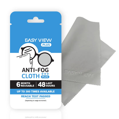 EASY VIEW+ Anti-Fog Microfiber Cloth for Glasses, Goggles, Motorcycle Helmet & Camera Lens