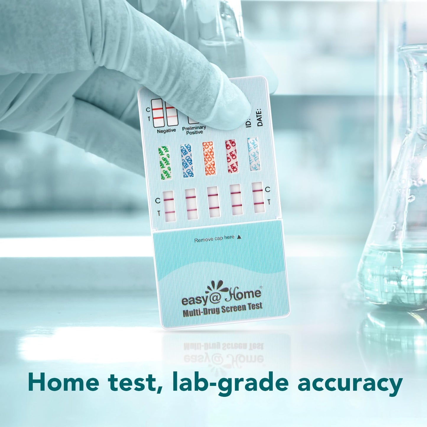 Easy@Home 5-Panel Urine Drug Test Kit (5 Pack) – THC/Marijuana, Cocaine, OPI, AMP, BZO – At-Home Test – 5 Minute Results EDOAP-754