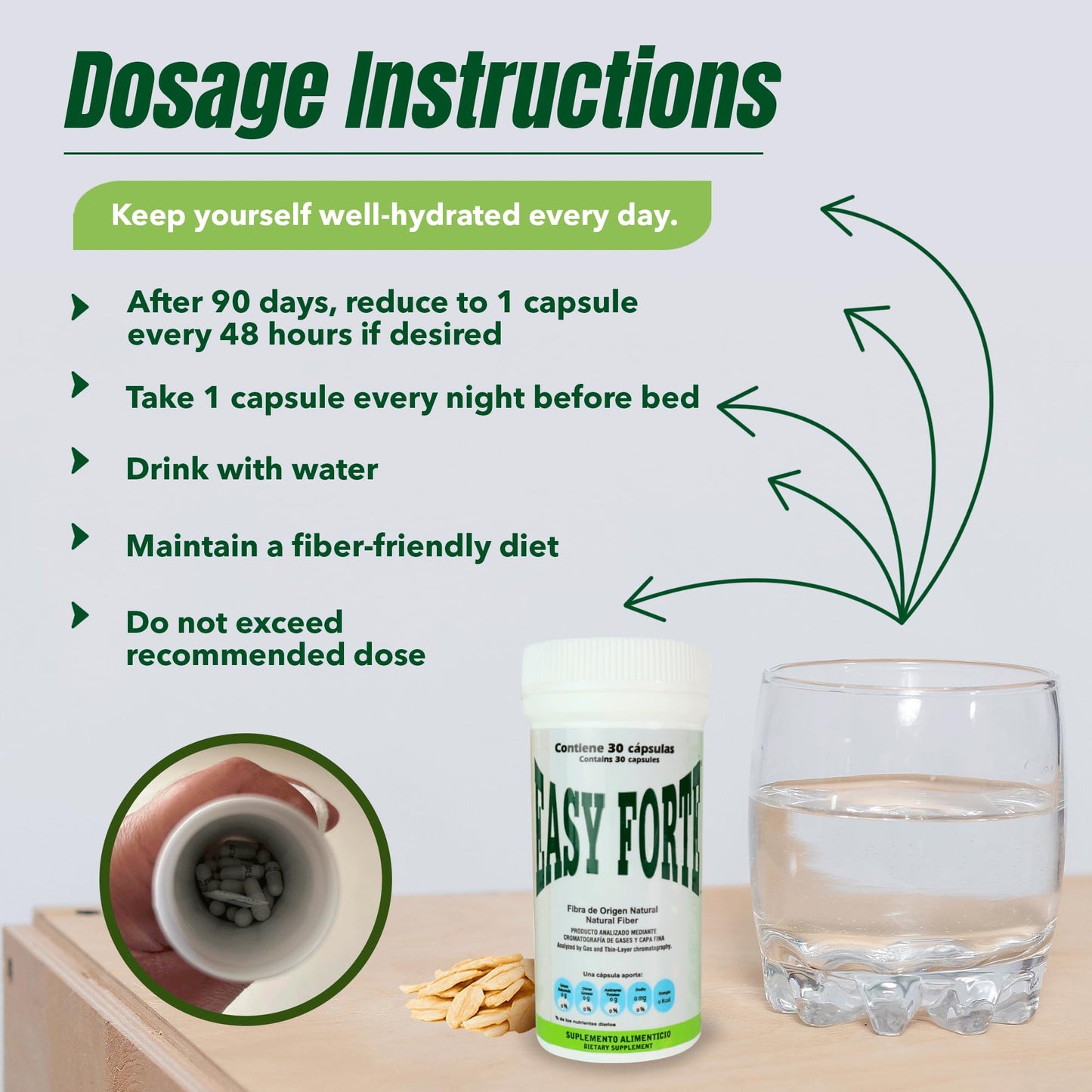Easy Forte by Easy Figure | 3-Pack Natural Fiber Capsules for Digestive Comfort | 90 Count