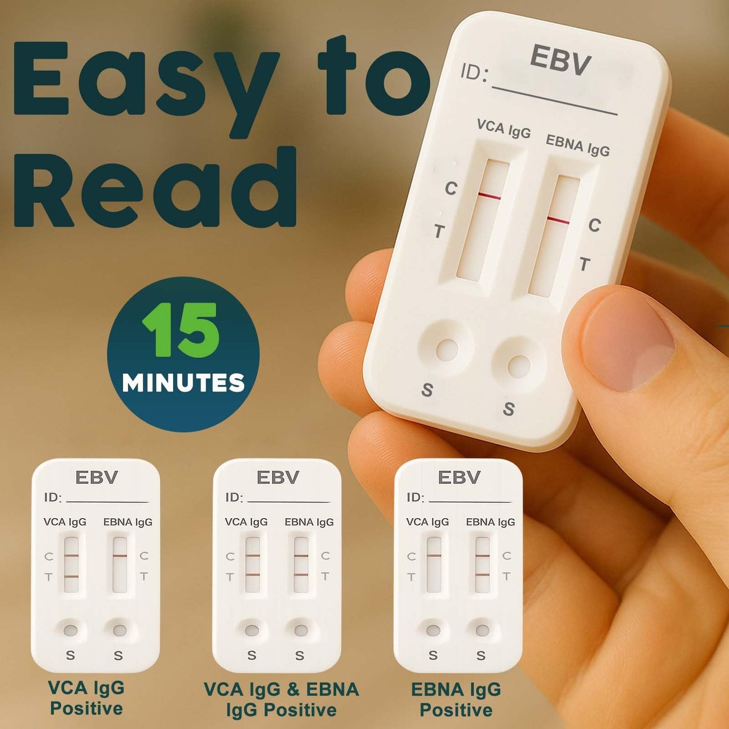 Epstein Barr EBV At-Home Test Kit – IgG VCA & EBNA | 15-Minute Result