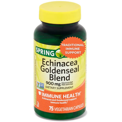 Echinacea Goldenseal Blend – 900 mg, 75 Vegetarian Capsules | Daily Wellness Supplement