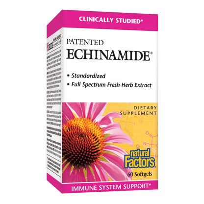 Natural Factors, Echinamide, Echinacea Supplement for Immune and Wellness Support, 60 Softgels