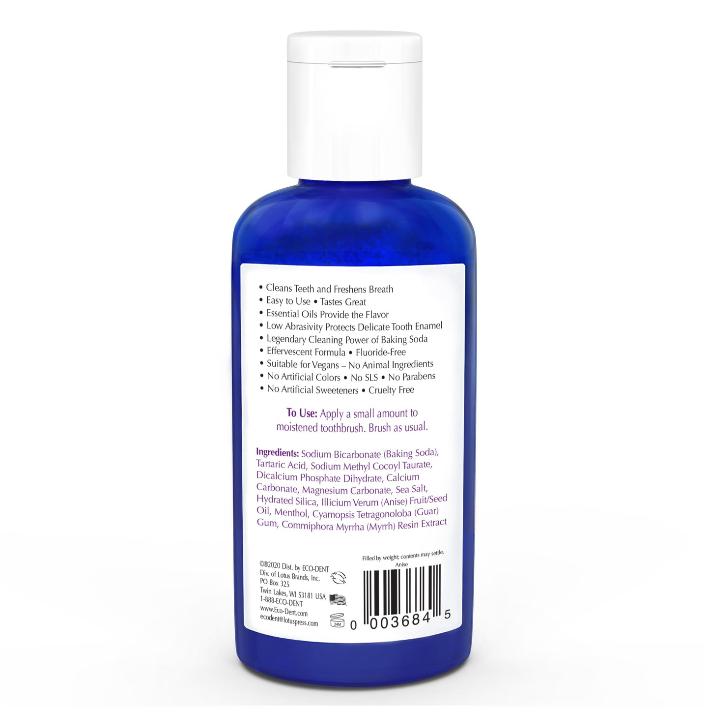Eco-Dent DailyCare Baking Soda Toothpowder, Anise – SLS & Fluoride-Free