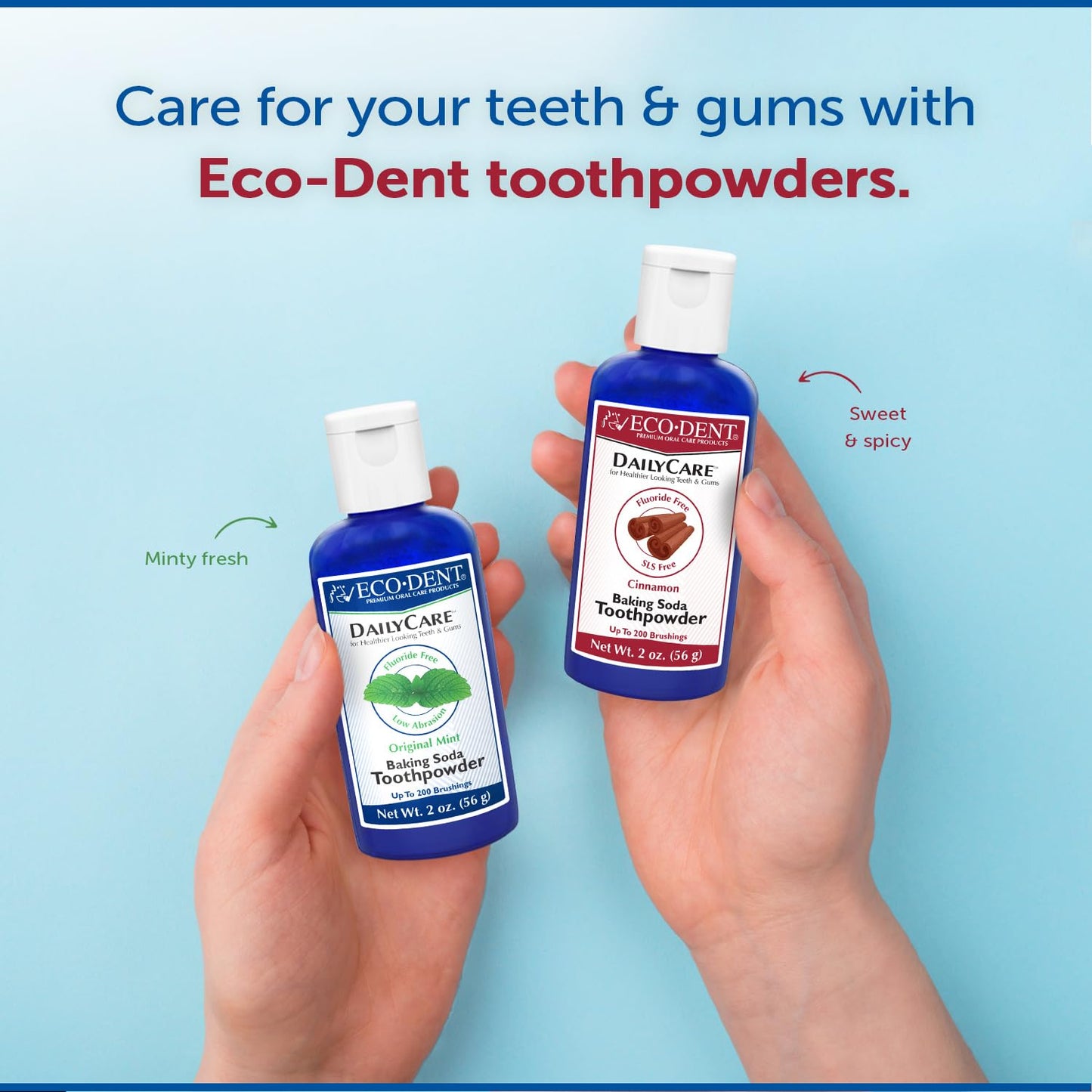ECO-DENT DailyCare Cinnamon Toothpowder 2 oz Bottle – 2 Pack