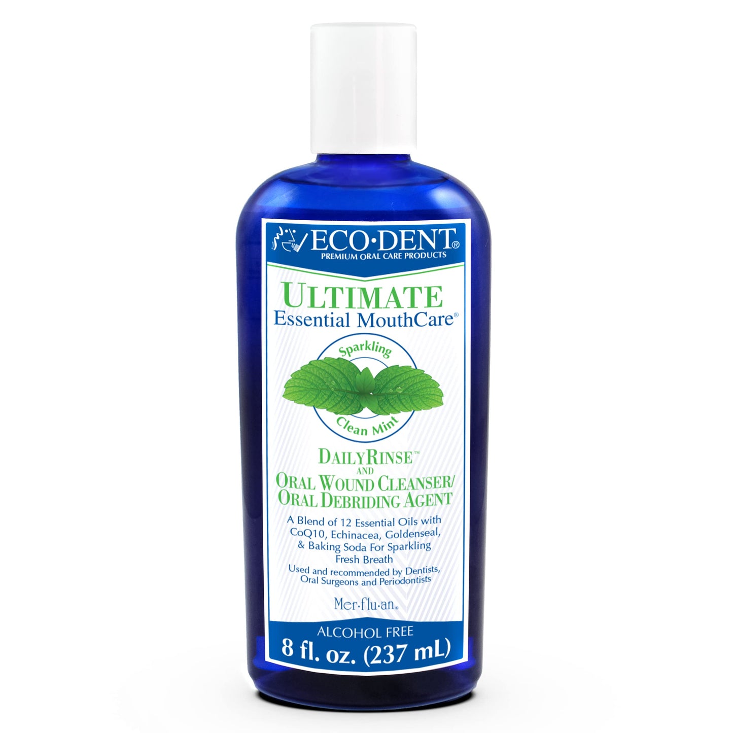 Eco-Dent Alcohol-Free Mint Mouthwash | Baking Soda Rinse for Adults