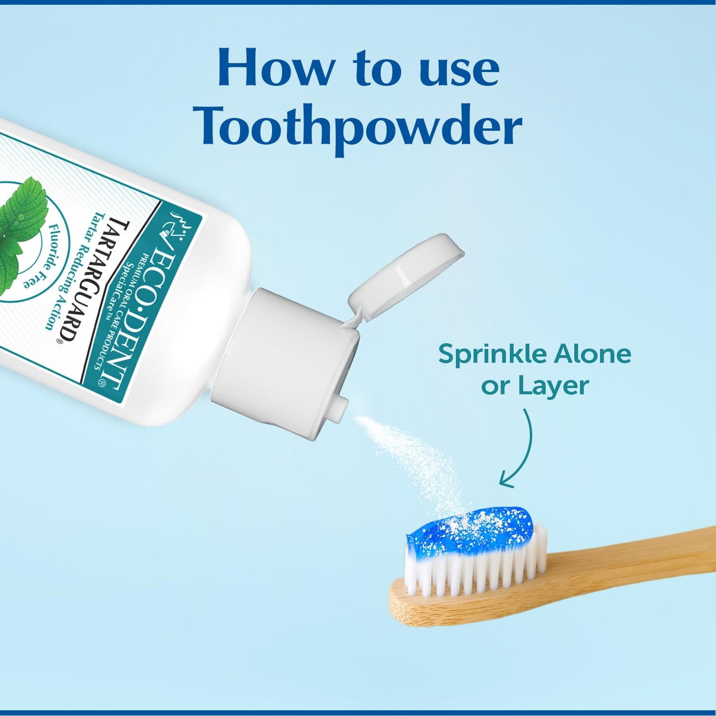 Eco-Dent TartarGuard Toothpowder with DailyRinse – Enzyme Cleaning, SLS-Free, Fluoride-Free