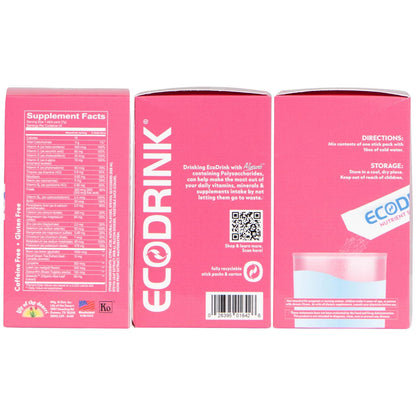 Lily of the Desert EcoDrink Nutrient Support Hydration Packets (3 Flavors) – 24 Stick Packs/Box, 0.25 oz Each