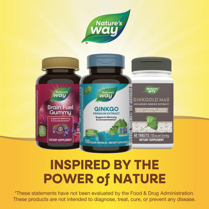 Nature's Way Premium Ginkgo Memory & Concentration – 120 Capsules