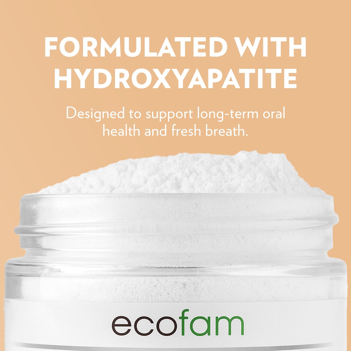 Ecofam Toothpaste Powder – Remineralizing with Hydroxyapatite & Xylitol | Fluoride Free – Vanilla Mint
