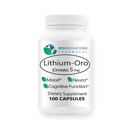 EcoIntegratives Pharmacal Lithium Orotate 5 mg - Mood, Memory & Cognitive Support | 100 Caps