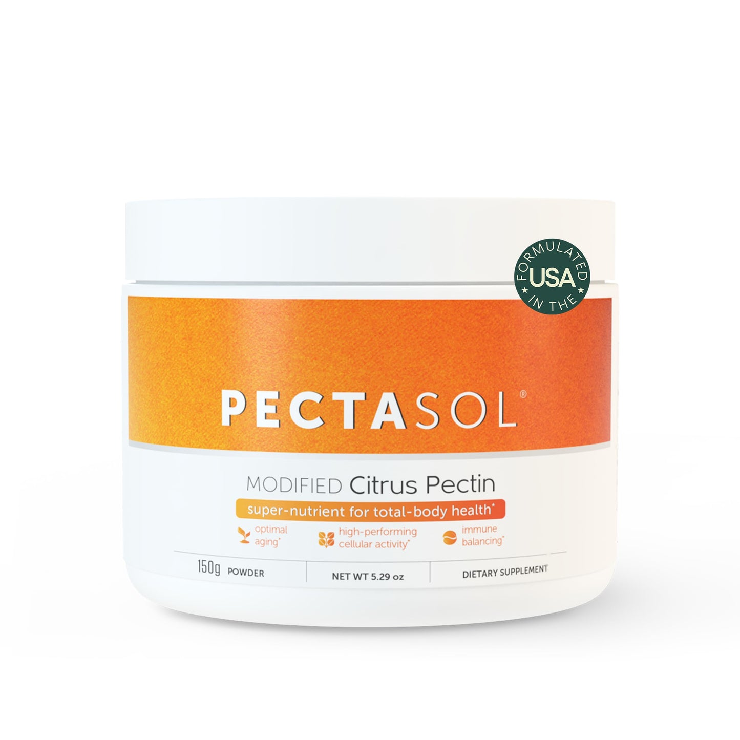 EcoNugenics PectaSol Modified Citrus Pectin – 150g Powder for Total-Body Health
