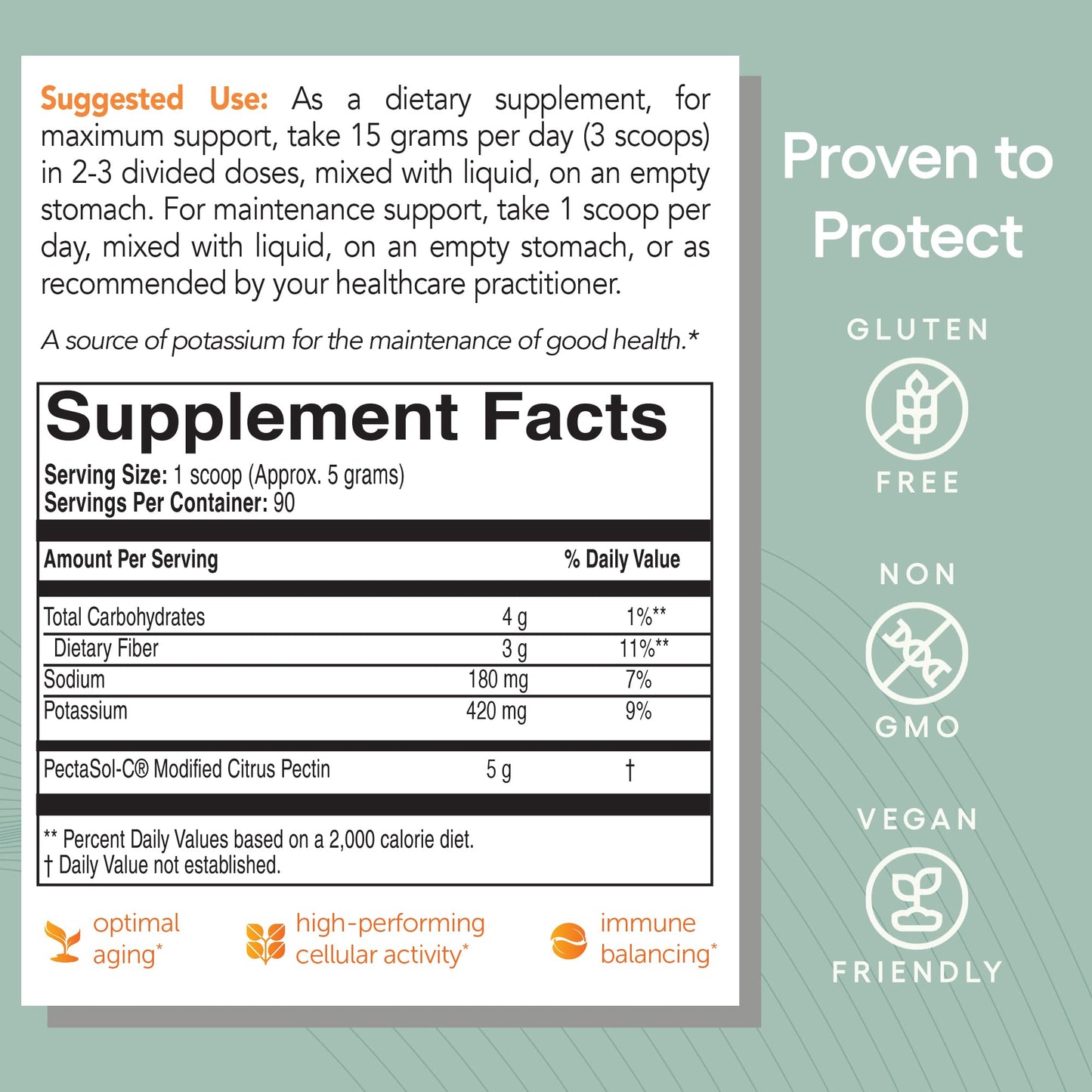 EcoNugenics PectaSol Modified Citrus Pectin – 454g Powder – Total-Body Health, Immune Support & Galectin-3 Maintenance