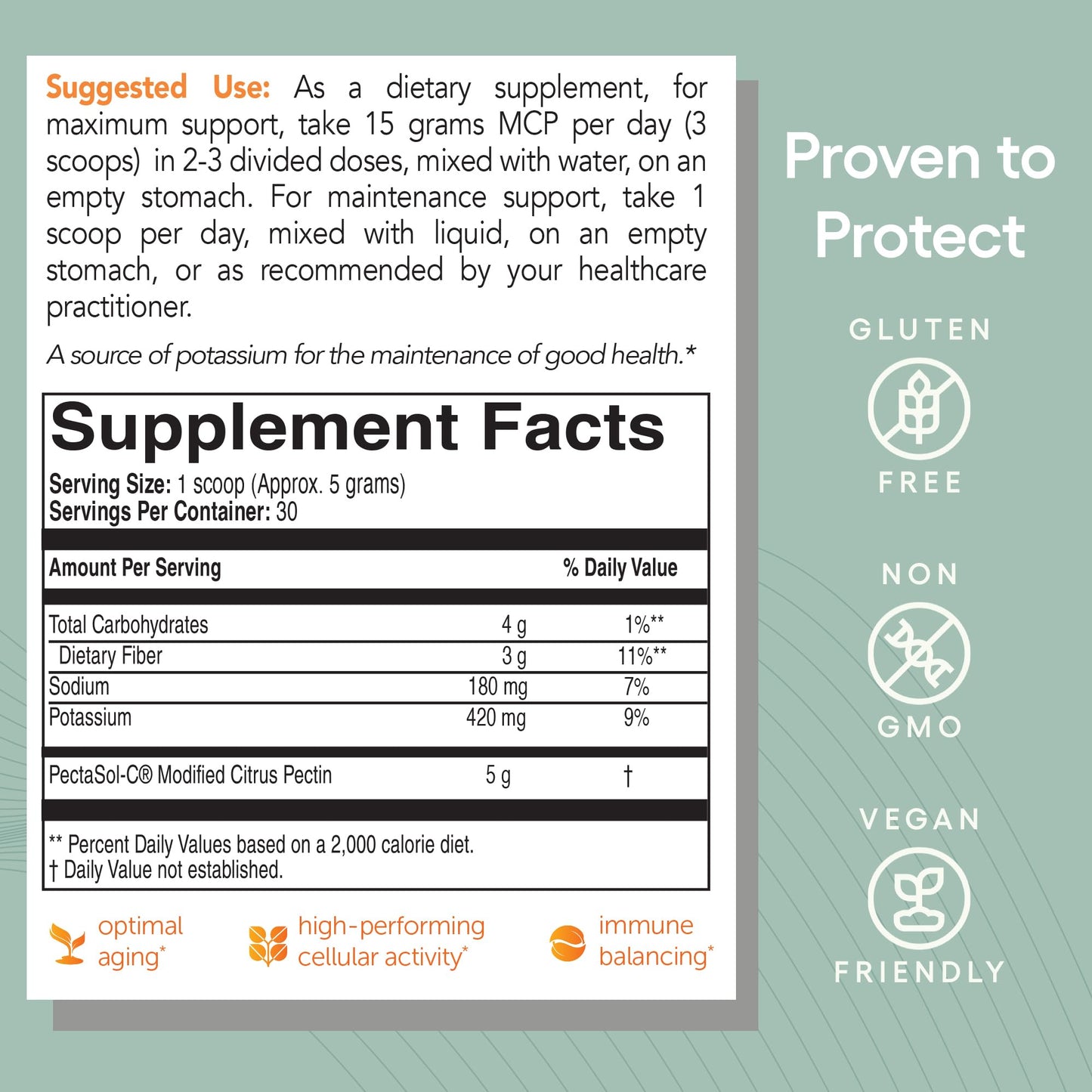EcoNugenics PectaSol Modified Citrus Pectin – 150g Powder for Total-Body Health