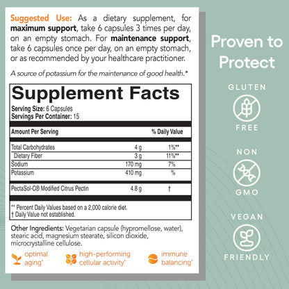 EcoNugenics PectaSol Modified Citrus Pectin – 90 Capsules for Immune & Total-Body Health