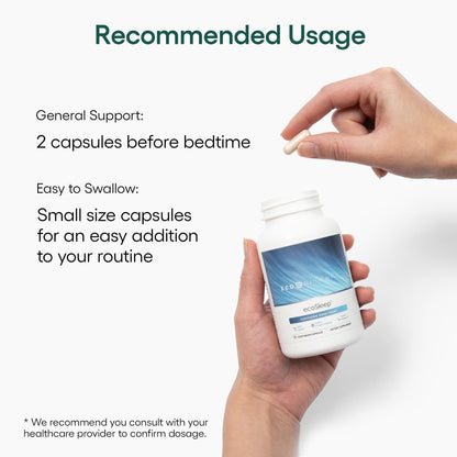 EcoSleep by EcoNugenics: GABA Sleep Aid with L-Theanine – 60 Capsules