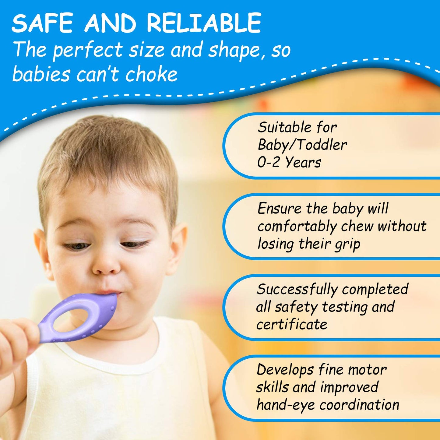 Ecovona Baby & Toddler Toothbrush 0-2 | Extra Soft Bristles | BPA-Free | 4-Pack