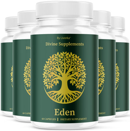 (5 Pack) Eden Capsules | All Natural Daily Wellness Support - 300 Capsules