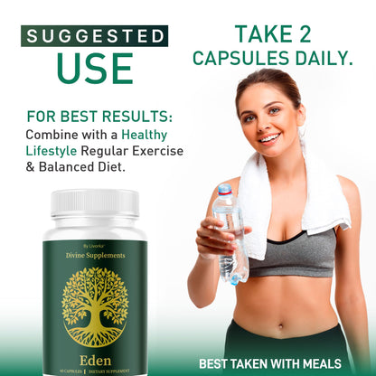 (5 Pack) Eden Capsules | All Natural Daily Wellness Support - 300 Capsules