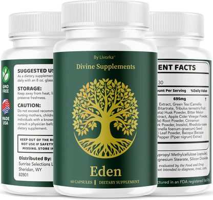 (5 Pack) Eden Capsules | All Natural Daily Wellness Support - 300 Capsules
