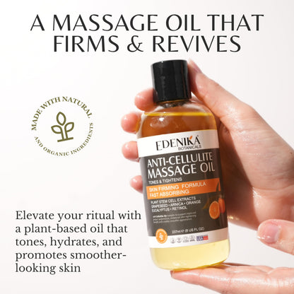 Edenika Botanicals Anti-Cellulite Massage Oil – Grapeseed Oil, Retinol & Plant Stem Cells (2-Pack)