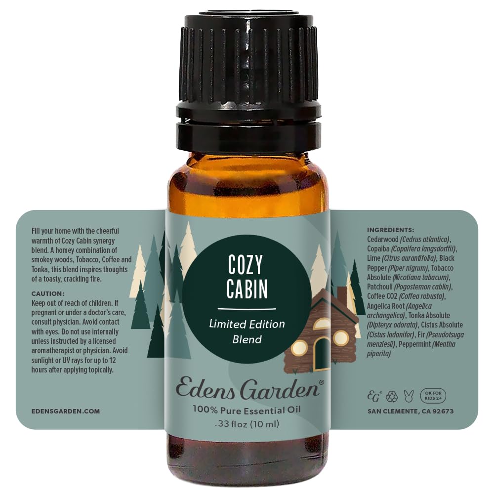Edens Garden Cozy Cabin Essential Oil Blend — 100% Pure, Premium Grade, 10 ml