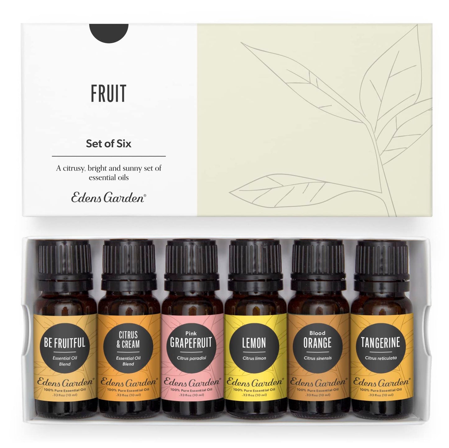 Edens Garden Fruit 6 Set – 100% Pure Therapeutic Grade Essential Oils (Lemon, Orange & Citrus) 10 ml x6
