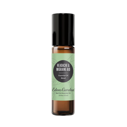 Edens Garden Headache & Migraine Aid Roll-On - 10ml, 100% Pure