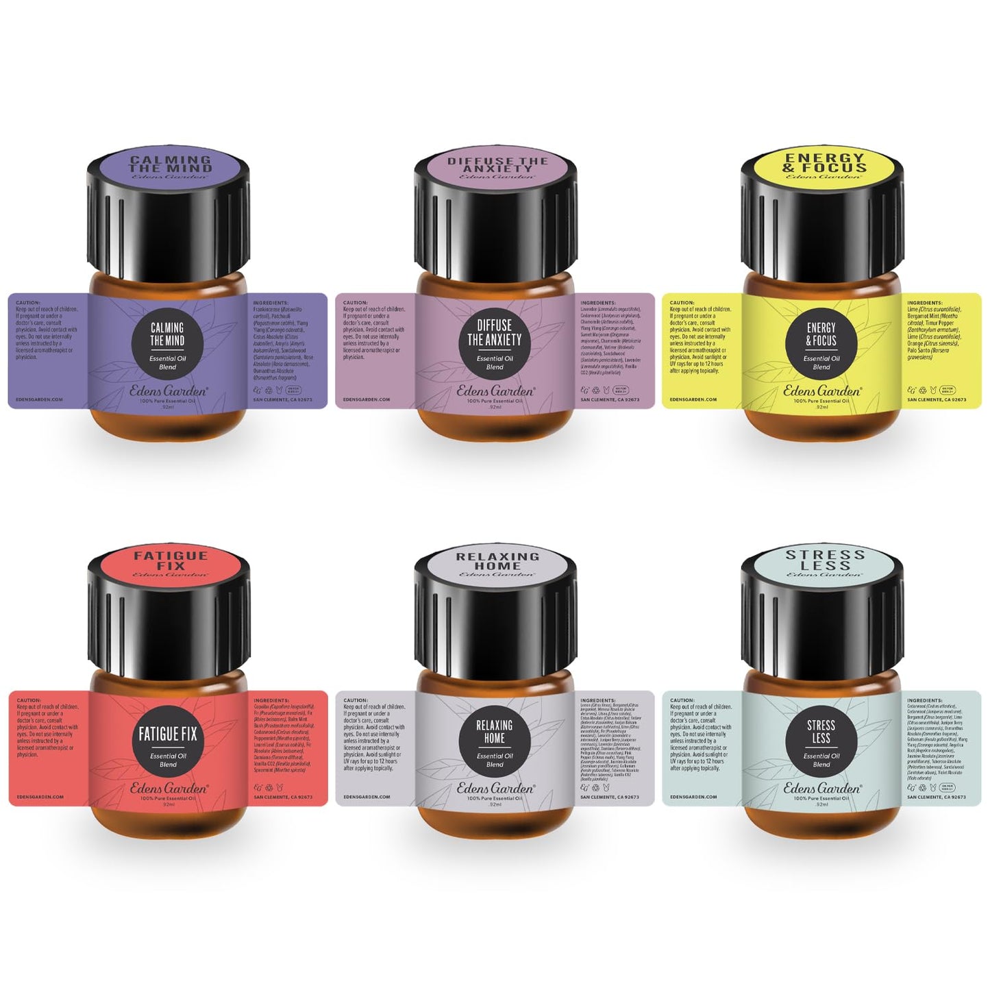 Edens Garden Mood Essential Oils Discovery 6 Set – 100% Pure Therapeutic Grade