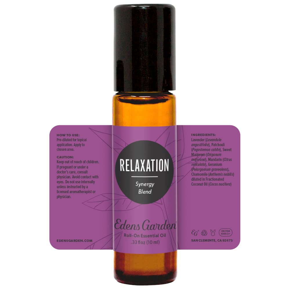 Edens Garden Relaxation Essential Oil Roll-On – Pre-Diluted 10 ml, 100% Pure & Kid Safe