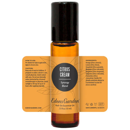 Edens Garden Citrus Cream Essential Oil Roll-On – 100% Pure, Pre-Diluted 10 ml