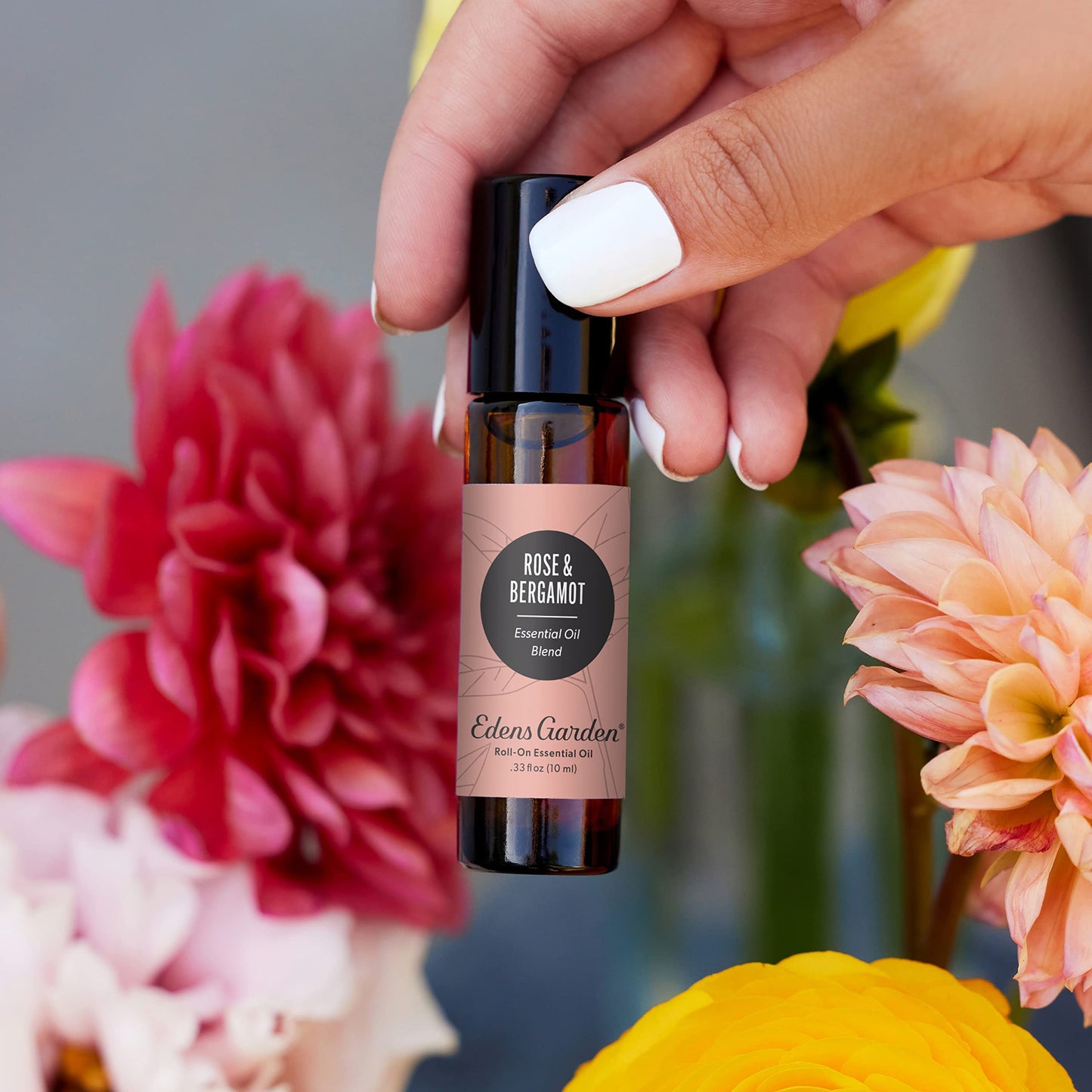 Edens Garden Rose Bergamot Essential Oil Roll-On Blend – 100% Pure, Premium Grade, 10 ml, Skin Safe