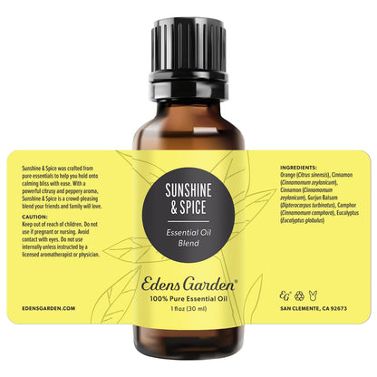 Edens Garden Sunshine Spice Essential Oil Blend - 100% Pure Premium Grade, Undiluted, Natural & Aromatherapy 30 ml (1 fl oz)