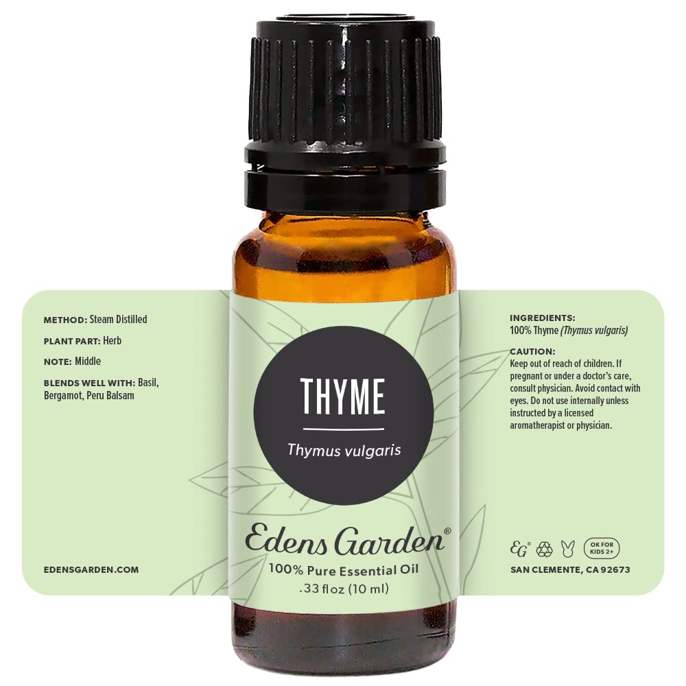Edens Garden Thyme Essential Oil – 100% Pure, Premium Grade, Undiluted (10 ml)