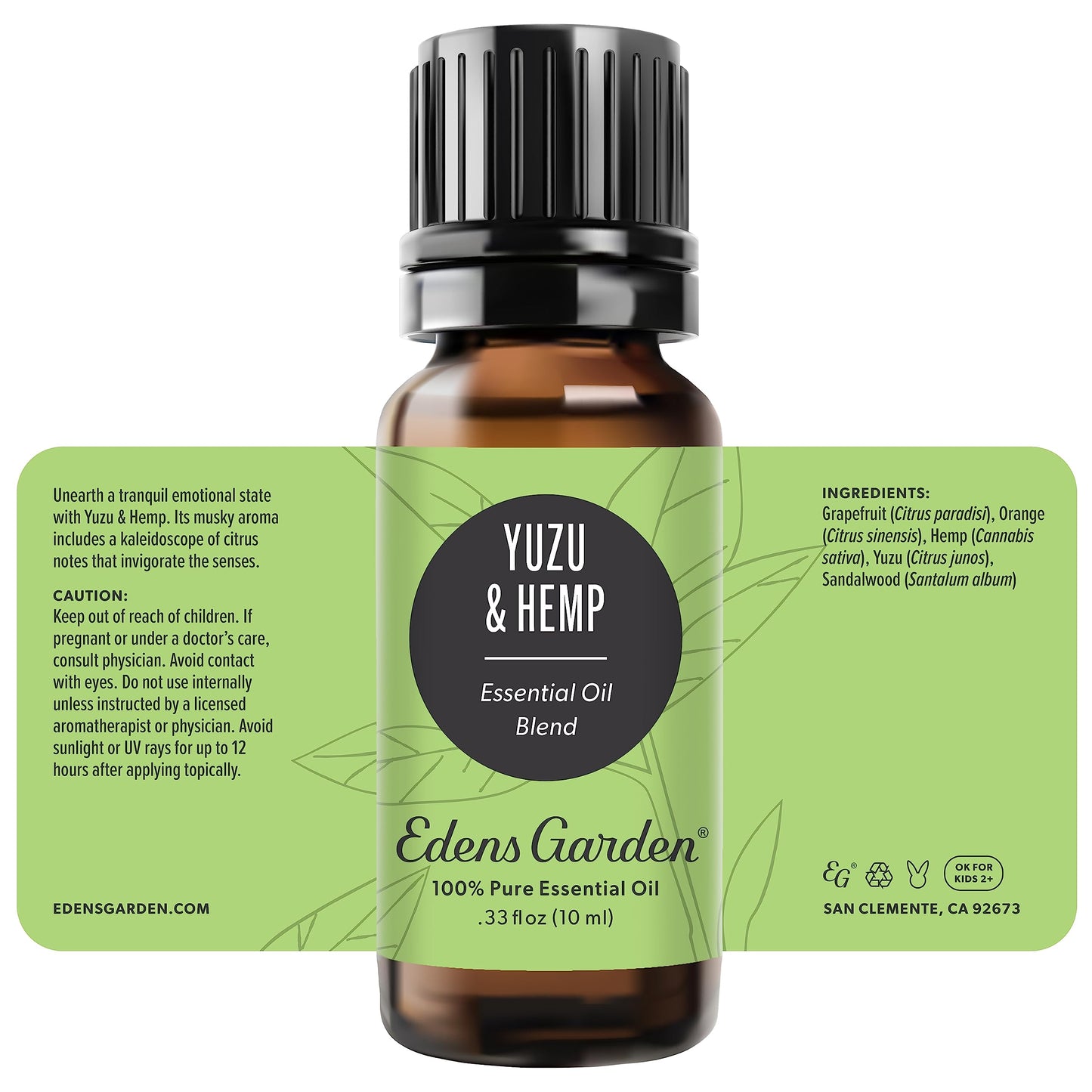 Edens Garden Yuzu & Hemp Essential Oil Blend – 100% Pure, Premium Grade, 10 ml