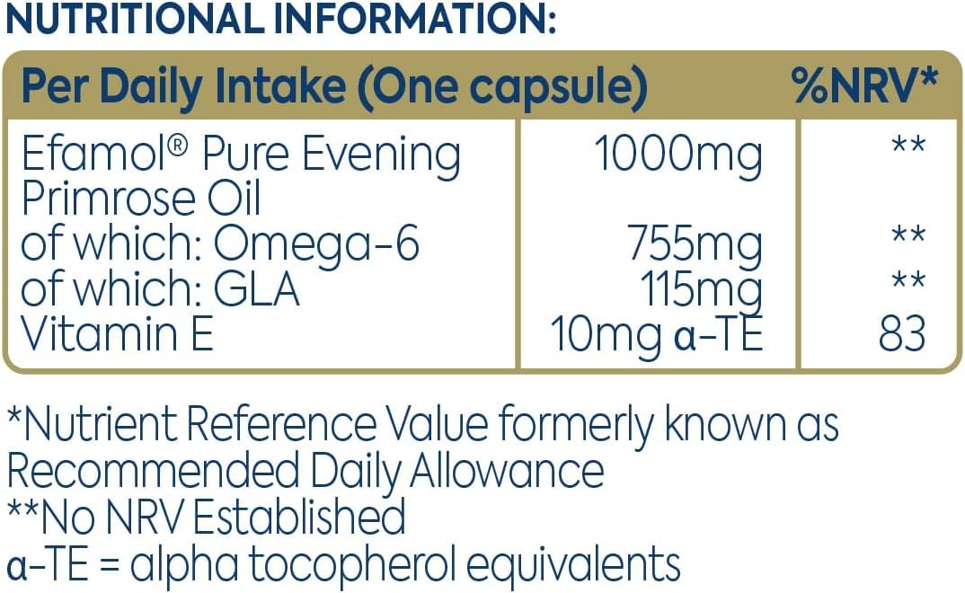 Efamol Evening Primrose Oil 1000mg – 30 Capsules | EPO Supplement