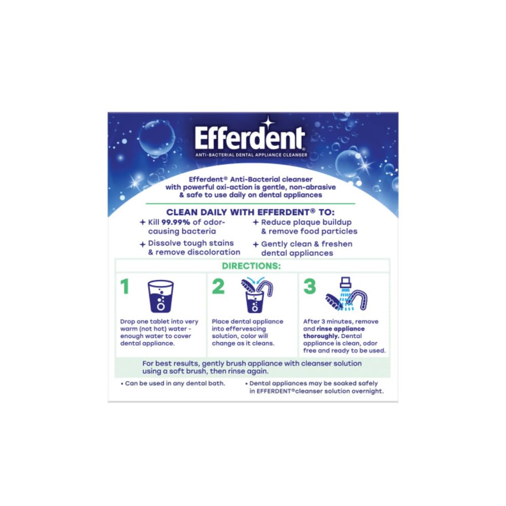 Efferdent Retainer Cleaning Tablets – Minty Fresh & Clean, 44 Count