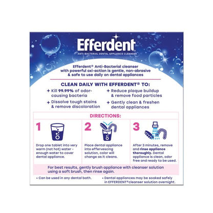 Efferdent Denture Cleanser Tablets - 44 Count Pack of 2 | Retainer & Dental Appliance Cleaner