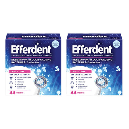 Efferdent Denture Cleanser Tablets - 44 Count Pack of 2 | Retainer & Dental Appliance Cleaner