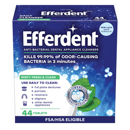 Efferdent Denture Cleaner Tablets – Minty Fresh & Clean, 44 Count
