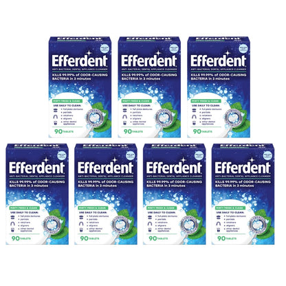 Efferdent Plus Mint Denture Cleanser Tablets – 90 Ct (Pack of 7)