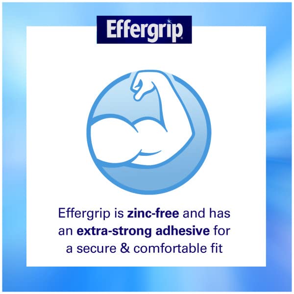 Effergrip Denture Adhesive Cream – Extra Strong Holding Power, Zinc-Free, 2.5 oz (Pack of 3)