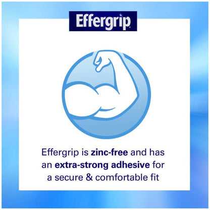 Effergrip Denture Adhesive Cream – Extra Strong Holding Power, Zinc-Free, 2.5 oz (Pack of 3)