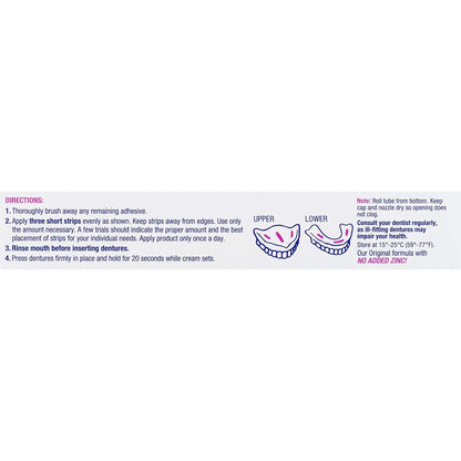 Effergrip Denture Adhesive Cream – Minty Fresh, 2.5 oz, Zinc-Free