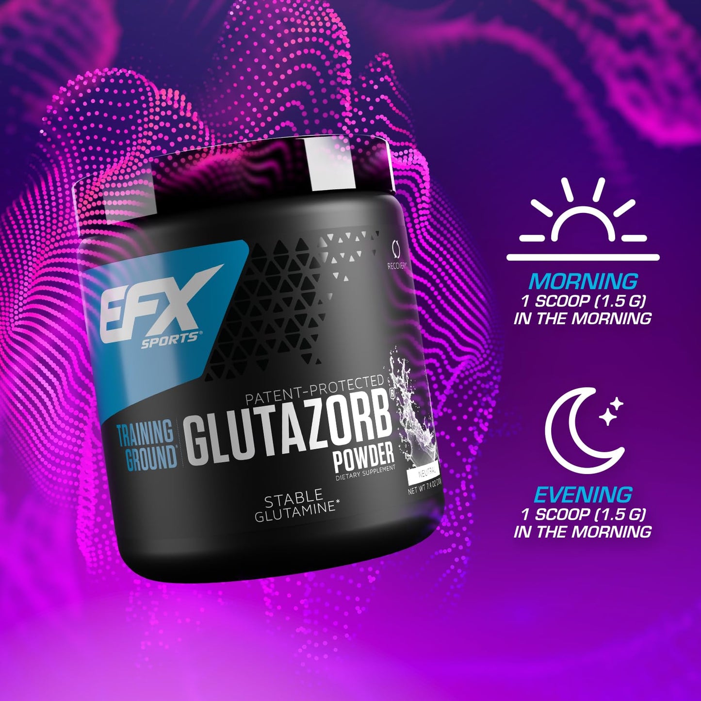 EFX Training Ground Glutazorb Powder – Glutamine Supplement, pH-Correct, Digestion & Immune Support, 140 Servings (Unflavored)