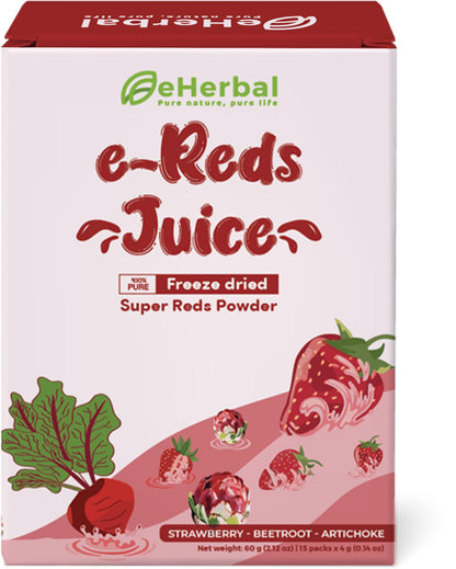 eHerbal Superfood Freeze-Dried Powder – Plant-Based Drink Mix, 15 Sachets