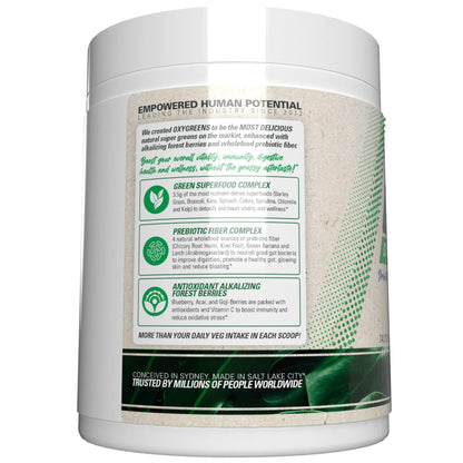 EHP Labs OxyGreens Forest Berries – Daily Greens Powder with Spirulina, Chlorella, Prebiotics & Enzymes | 30 Servings
